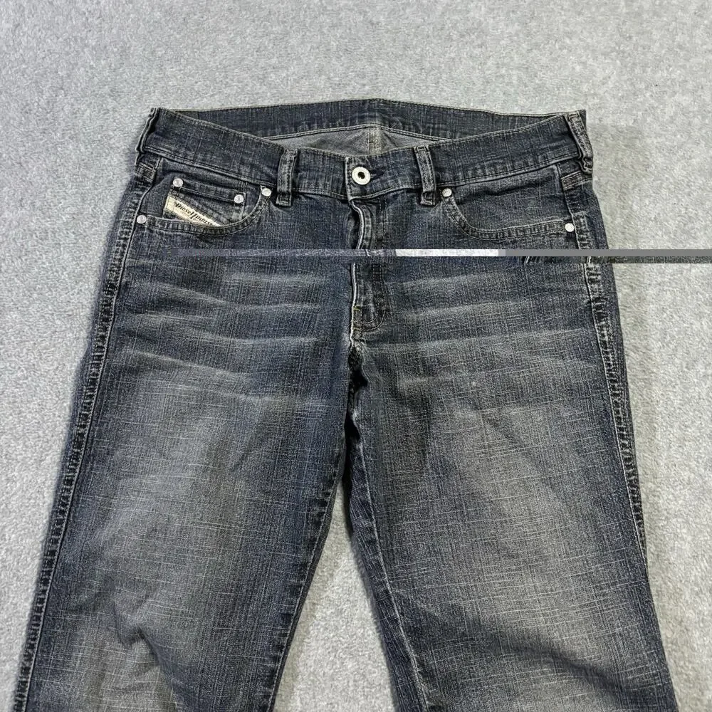 Vtg Y2K Diesel Rame Bootcut Jeans 30.5x33 Faded Gray Distressed Low Rise Tag 31
